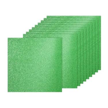 Imagem de PATIKIL 40 folhas de papelão com glitter verde grama, 30 x 30 cm, papel brilhante, 250 g/m², papel brilhante, grande brilho para artesanato, scrapbook, arte faça você mesmo, festa de casamento