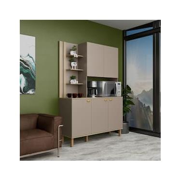 Imagem de Cozinha Compacta Bartira Safira 135cm 5 Portas e 3 Prateleiras