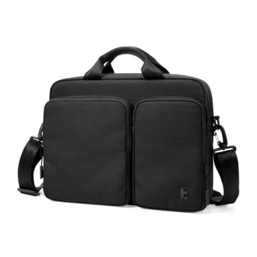 Imagem de tomtoc Bolsa de ombro A33 fina para laptop de 13 a 14 polegadas para MacBook Air/Pro M4/M3, pasta com armazenamento de acessórios e documentos, tecido reciclado resistente à água e durável