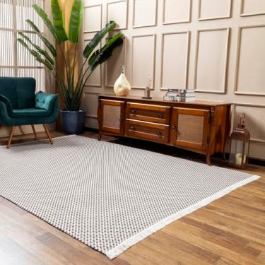 Imagem de Tapete Grande para Sala, 3,00m x 2,00m, Tear 100% Algodão Encorpado, Lavável na Máquina (CRU natural, 3.00m x 2.00m)