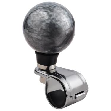 Imagem de Padaodao Botão de volante, puxadores universais de suicídio, impulsionador giratório de roda de carro para a maioria dos cortadores de trator de caminhão, barco, cinza