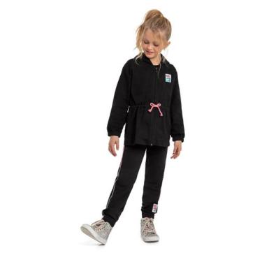 Imagem de Parka Infantil em Sarja para Menina Quimby, Preto, 6