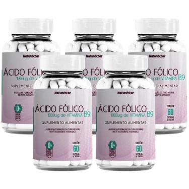Imagem de Combo 300 Cápsulas Ácido Fólico 1000mcg Vitamina B9 Gestante - Natunéc