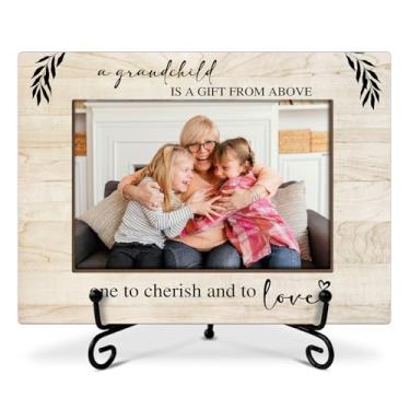 Imagem de Porta-retrato para netos, presentes de netos, para novos avós, porta-retratos de netos, moldura de madeira com suporte, moldura de 10 x 15 cm para exibição de prateleira de mesa, decoração de mesa de