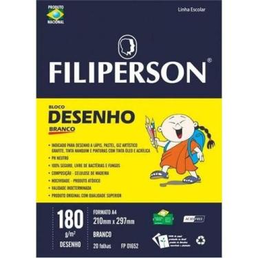 Imagem de Bloco A4 180g Filiperson branco com 20 folhas