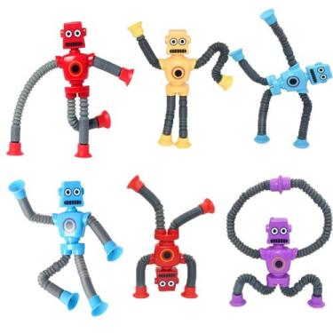 Imagem de Brinquedo robótico com ventosa telescópica WUCLUD para crianças, 6 uni