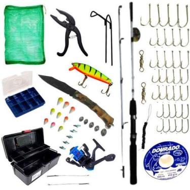 Imagem de Caixa Pescaria Kit Completo Vara Molinete Vários Itens - Sekyped