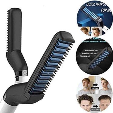 Imagem de Chapinha Pente Alisador Modelador Barba E Cabelo Masculino Hair Iron F