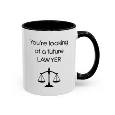 Imagem de Caneca Future Lawyer Accent – Presente para estudantes de direito, pré-direito ou aspirantes a advogados - Ideia de presente de aniversário e Natal (preta, 325 ml)