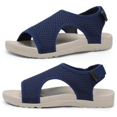 Imagem de Sandálias de caminhada femininas XIHALOOK azul marinho com suporte de 