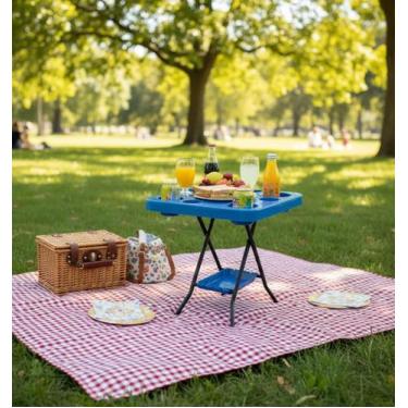 Imagem de Mesinha Petisqueira Dobrável Lazer Churrasco Piscina Praia - Ravilar, 