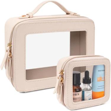 Imagem de Conjunto de bolsas de maquiagem LETGO Clear, bolsa de higiene aprovada