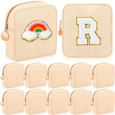 Imagem de Mini bolsa de maquiagem Kacctyen Bolsa de nylon para bolsa 12 peças be
