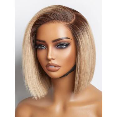 Imagem de Peruca LUVME HAIR Ash Blonde Short Bob Human Hair 20cm