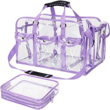 Imagem de Bolsa de maquiagem de viagem Abbylike em PVC transparente com bolsos r