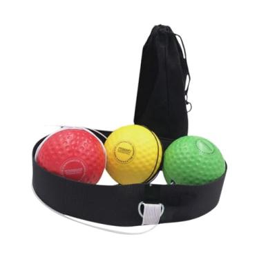Imagem de #N/a Ball Headband Punching Ball com saco de armazenamento React Balls Punching Speed Boxing Gear Headband ajustável para Home Gym, 1 faixa de cabeça 3 bola