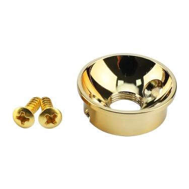 Imagem de OVSAL Placa de tomada para guitarra elétrica, liga de zinco, rosca métrica, placa de entrada e saída de eletrosocket, placa de tomada compatível com peças de reposição para guitarra elétrica Fender