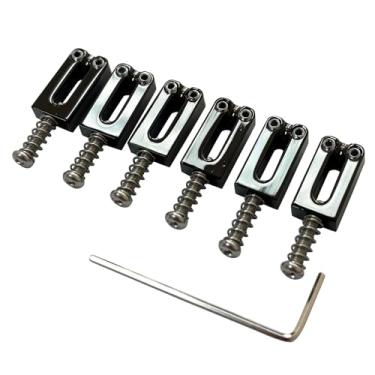 Imagem de OVSAL Selas de ponte de guitarra preta 10,5 mm liga de zinco selas de guitarra elétrica guitarra tremolo ponte selas para Fender Strat Stratocaster Tele Telecaster
