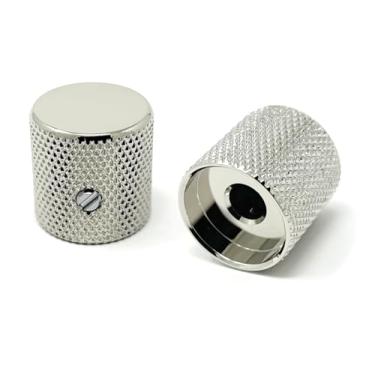 Imagem de Vintage Forge Puxadores cilíndricos finos de metal de níquel para guitarra elétrica e baixo (conjunto de 2) eixo de 6 mm com parafuso de fixação BK40M-NKL