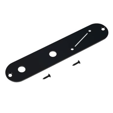Imagem de Banworks Placa de controle de guitarra 10 mm (25/162.6 cm) furos de potenciômetro, espaçamento estreito do orifício do pote e ranhura angular do interruptor placa de controle de aço para guitarra