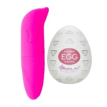 Imagem de Vibrador Feminino Ponto G Golfinho+Egg Masturbador Masculino - Hot Abu