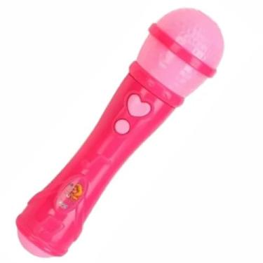 Imagem de Microfone Musical Infantil, Brinquedo Karaokê para Crianças (Rosa)