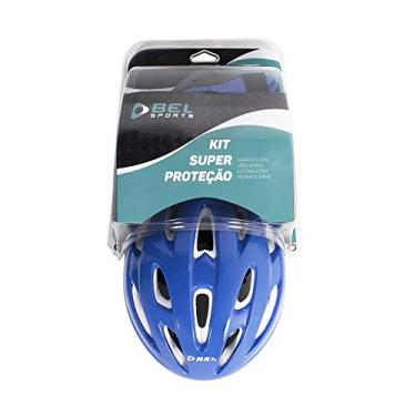 Imagem de Kit Radical Proteção com Capacete EPS Blister Bel Fix Azul M