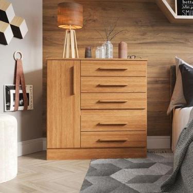 Imagem de Comoda Advantage 5 Gavetas 1 Porta Sapateira Freijo Batrol