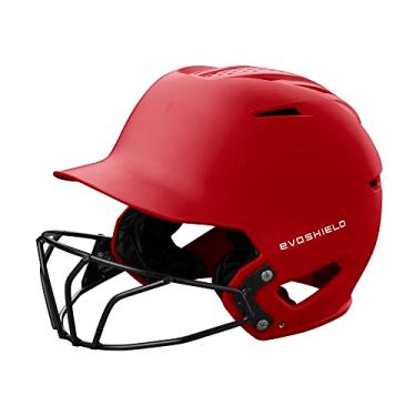 Imagem de EvoShield Capacete de rebatedor fosco XVT 2.0 com máscara facial - escarlate, médio/grande