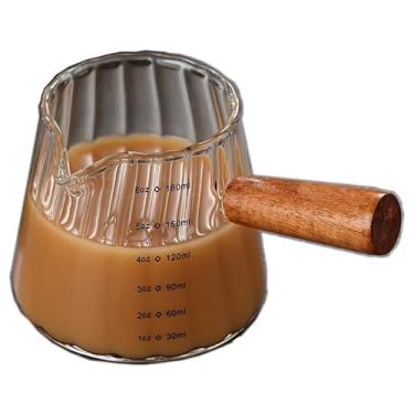 Imagem de Copos medidores de café expresso 170 g, copo Expresso Shots com alça, jarra de vidro de café e leite com bico, copo medidor de vidro
