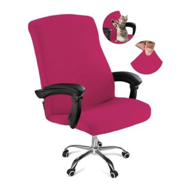 Imagem de DVLOL Capa para cadeira de escritório, capa removível para cadeira de mesa com zíper, capa giratória universal antipoeira para assento de escritório, protetor de assento de computador lavável para