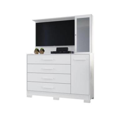 Imagem de Cômoda Sapateira LZ Com Espelho e Gaveta Com Chave Cor Branco - SAO MI