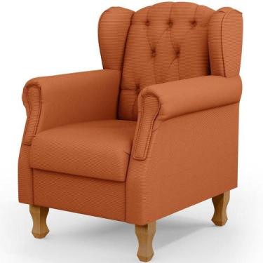 Imagem de Poltrona Decorativa Para Sala De Estar Yara P02 Tecido Terracota - LYA