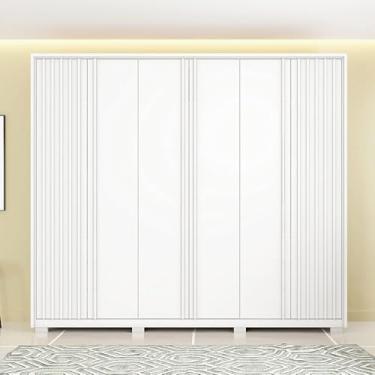 Imagem de Guarda Roupa Casal 268cm Bravus 6 Portas de Bater com 4 Gavetas MDP Branco G11 - Gran Belo