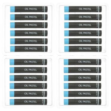 Imagem de PATIKIL Pastéis a óleo azul claro, 24 peças de giz de cera de óleo macio, pastéis cremosos, materiais de arte em bastão para pintura de arte, desenho, mistura de graffiti para iniciantes e artistas