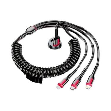 Imagem de Cabo USB Tipo C Micro USB 3 Em 1 De Carregamento Rápido 66W 6A Para iP