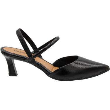 Imagem de Sapato Scarpin Mississipi Salto Médio Fino Feminino, Preto, 35