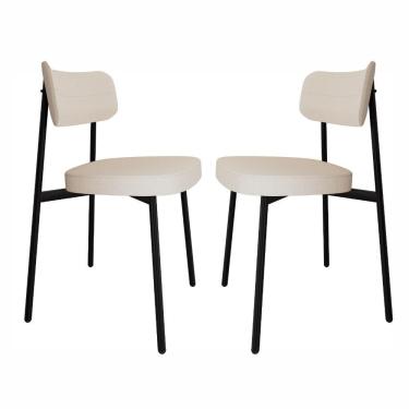 Imagem de Conjunto 2 Cadeiras De Jantar Alloa Corriente Palha Estrutura Preta