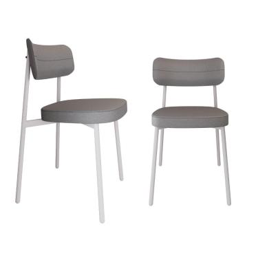 Imagem de Cadeira Alloa Fixa Com 4 Pés 50 X 44,7 X 83,8 Cm Com 2 Unidade Corriente Cinza Claro