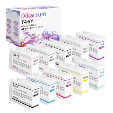 Imagem de Dikarsum Cartuchos de tinta T46Y SC-P900 Conjunto de tinta Ultrachrome PRO10 Substituição para impressora SureColor P900 (pacote com 10)