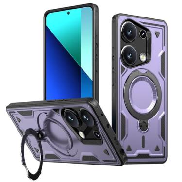 Imagem de SORAKA Capa para Xiaomi Poco M6 Pro 4G com suporte,compatível com MagSafe,Capa para Xiaomi Poco M6 Pro 4G com chapa de ferro Capa resistente que absorve choques Proteção contra quedas de nível militar