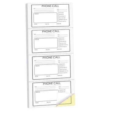 Imagem de Caderno de mensagens telefônicas com cópia de carbono, blocos de mensagens telefônicas de 12 x 7 cm para chamadas de trabalho, escritório comercial, 100 folhas