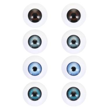Imagem de PATIKIL Olhos de boneca de 24 mm, 1 par de olhos de acrílico realistas de plástico para bonecas, máscaras, adereços de Halloween, artesanato, azul claro, azul cinza, azul escuro, marrom escuro