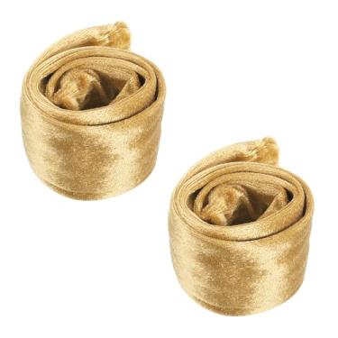 Imagem de PATIKIL Capa de cordão de corrente de lustre de 0,8 m, 2 peças de tecido de veludo, capa decorativa para fios de candelabro, cabo giratório, estilo zíper, dourado