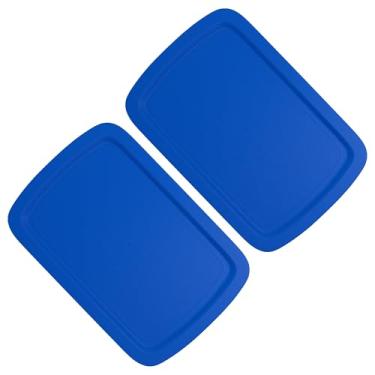 Imagem de Tampa de substituição para pirex 23 x 33 cm, tampa de recipiente de vidro para assarola fácil de segurar, 3 QT, C-233-PC (azul), pacote com 2