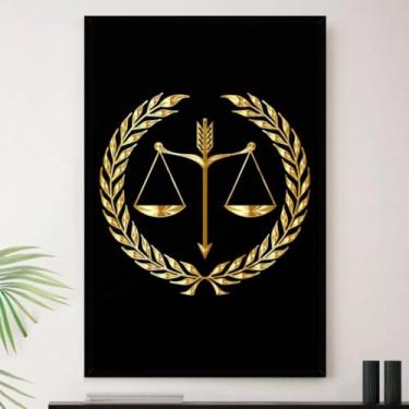Imagem de Genérico, Quadro Direito Simbolo Balança Decorativo A4 23x33cm