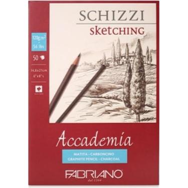 Imagem de Academia Sketchbook Pad AC01, tamanho A5 (148 x 210 mm), 120 gsm, 50 folhas, papel de desenho sem ácido para lápis, carvão, pastel e tinta
