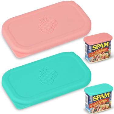 Imagem de Tampas de lata de silicone para carne enlatada SPAM 340 g, capas de lata não tóxicas para armazenamento de alimentos, pode ser lavada no freezer na lava-louças, conjunto de 2