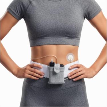 Imagem de Cinto de braço com suporte de bomba de insulina - Estojo protetor de bomba diabética para adultos suprimentos de bolsa esportiva, ajustável, 1 peça (cintura)