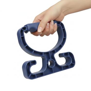 Imagem de Ellie Dang Designs (Pacote com 2) Suporte para sacola de compras de supermercado premium multiuso - Pega confortável atualizada - Alta capacidade (azul)